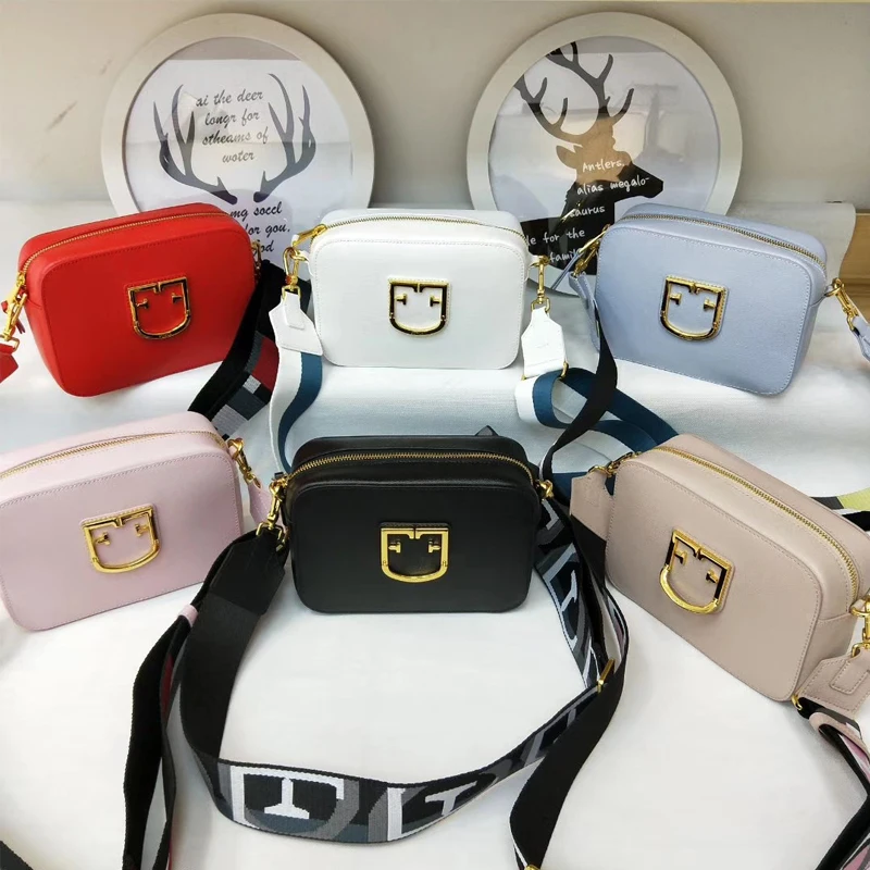 

2019 luxury brands genuine leather Ladies shoulder crossbody bags small women messenger bag wide strap woman designer handbags