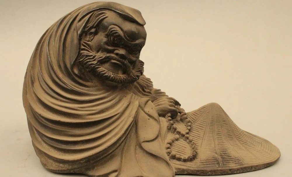 

Chinese Buddhism Bronze Arhat Damo Bodhidharma Dharma Buddha Cap Statue