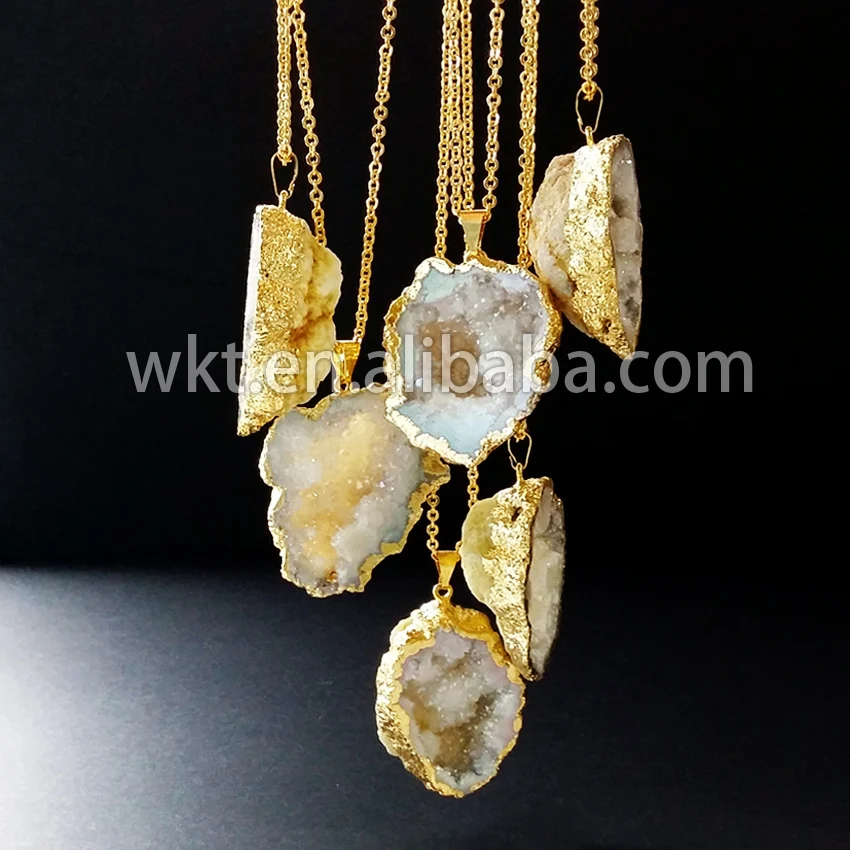 WT N336 Titanium white druzy quartz 