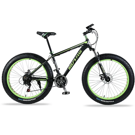 Горный велосипед велосипеды Алюминий сплава рама 26x4," 7/21 скорость рамки снег пляж негабаритных велосипед shigh качество - Цвет: Black green