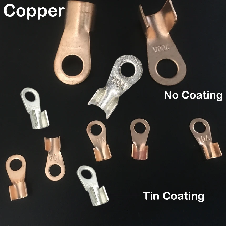 

OT-150A OT-200A OT-250A Copper Tin Coated Screw Hole Open Wire Cable Connector Ring Tongue Passing Through Crimp Terminal