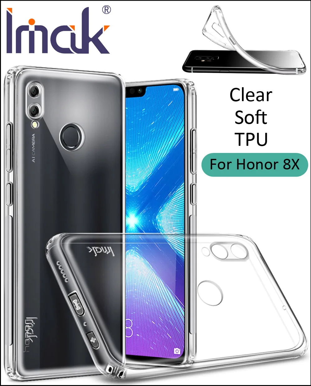 

IMAK Clear Transparent TPU Case For Huawei Honor 8X Max Soft Silicone Cover