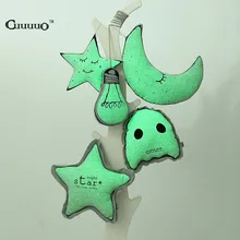 Brillan En La Oscuridad Almohada Búho Luna Estrella Bombilla Para niños Dormitorio Decoración Almohadas Cartoon INS Bombilla Creativa Del Hogar decoración