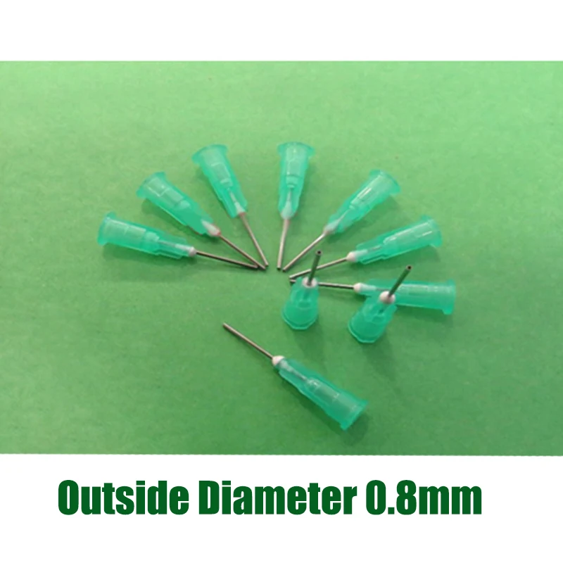 30mm 21G Green Transparency Stainless Steel Tip Dispensing Syringe