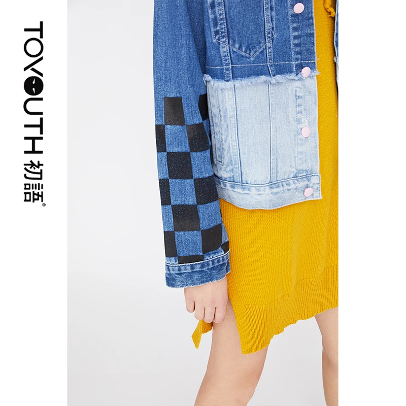 incredible Toyouth Patchwork Jean Jacket 2019 Women Casual Loose Denim Jacket Harajuku Womens Jackets And Coat