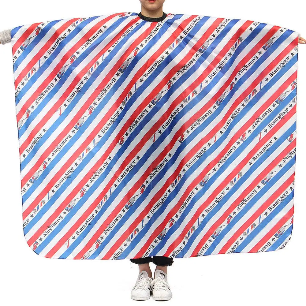 2018 Stripe Printed Cutting Hair Hairdressing Professional Waterproof Salon Barber Gown Cape Hairdressing Apron Haircut capes