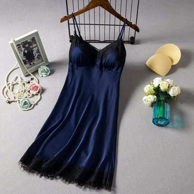 Style 2 Кружевное сексуальное нижнее белье с глубоким v-образным вырезом женское белье, сексуальная ночная сорочка одежда для сна ночнушка Для женщин ресниц кружевное нижнее белье сатин из искусственного шелка ночная рубашка - Цвет: Style 2
