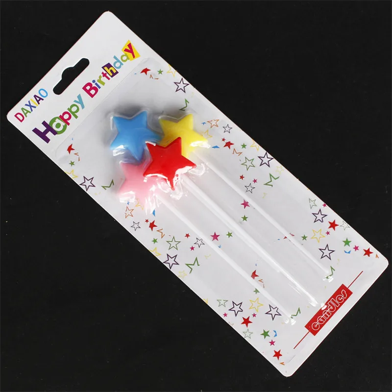 

Birthday Cake Candles Four Gradually Changed Love Pentagon Colorful Party Birthday Candles