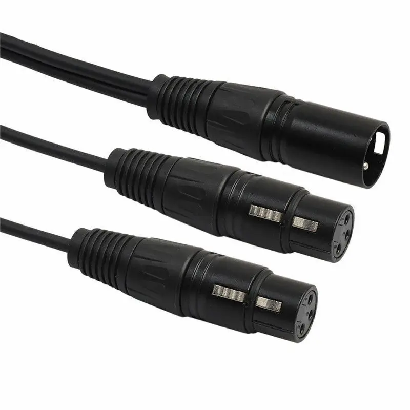 

3pin XLR Male Plug to Dual 2 Female Jack Y SPLITTER Cable Adaptor Cord 25CM