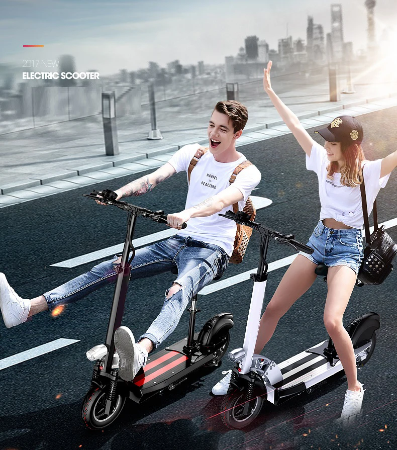 Discount Daibot Folding Kick Scooter Adults Two Wheel Electric Scooters Single Motor 500W 48V 10 inch Foldable Electric Bike 5