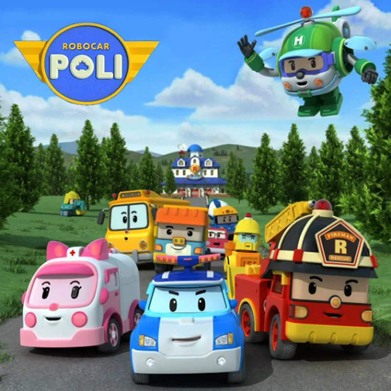 

4pcs Hot Toys Robocar Poli Non-Deformation Metal Model Car Toys Anime Action Figures Car toys Car kids Brithday gifts