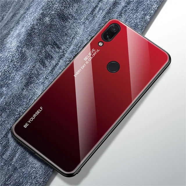 Чехол из закаленного стекла для Xiao mi Red mi Note 7 5 8 Pro 8T 7A 6A mi 9T A3 Pocophone F1 градиентный чехол на красный mi Note 7 5 8 Pro Чехол - Цвет: 02