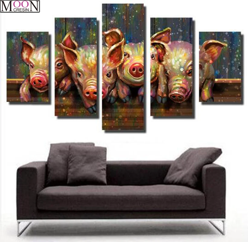 

5D Diy Diamond Painting Cross Stitch Religion 5PC/SET Diamond Mosaic Triptych Full DIY Diamond Embroider Handmade Decoration Kit