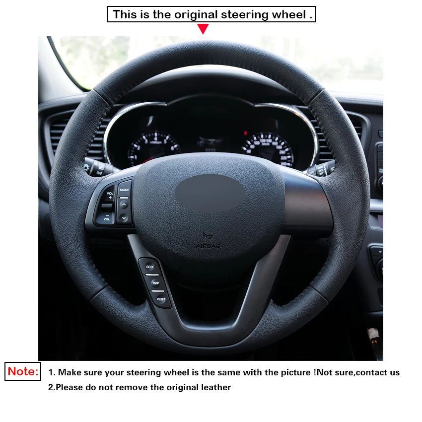 LQTENLEO черная искусственная кожа DIY Ручная прошитая крышка рулевого колеса автомобиля для Kia K5 Optima 2008-2013