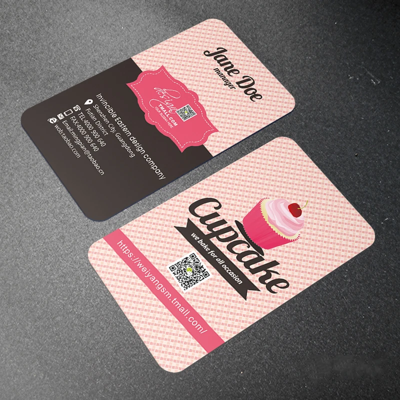 

Printing 200pcs PVC Two side ID Cards Plastic Round Business Card Design Calling Paper Cards Custom Print Waterproof 85*54mm