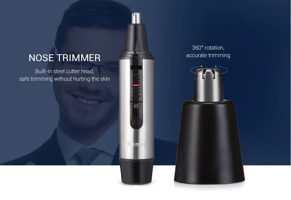 KM - 726 2 in 1 Rechargeable Nose Hair Trimmer Face Care Tool