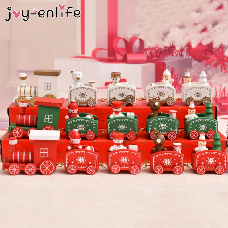 

1pcs Wooden Christmas Train Christmas Decorations for Home Xmas Little Train New Year Gift 2019 Navidad Party Supplies