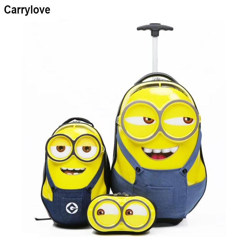 

Carrylove kids travel suitcase set cute monion carry on trolley case children backpack luggage set