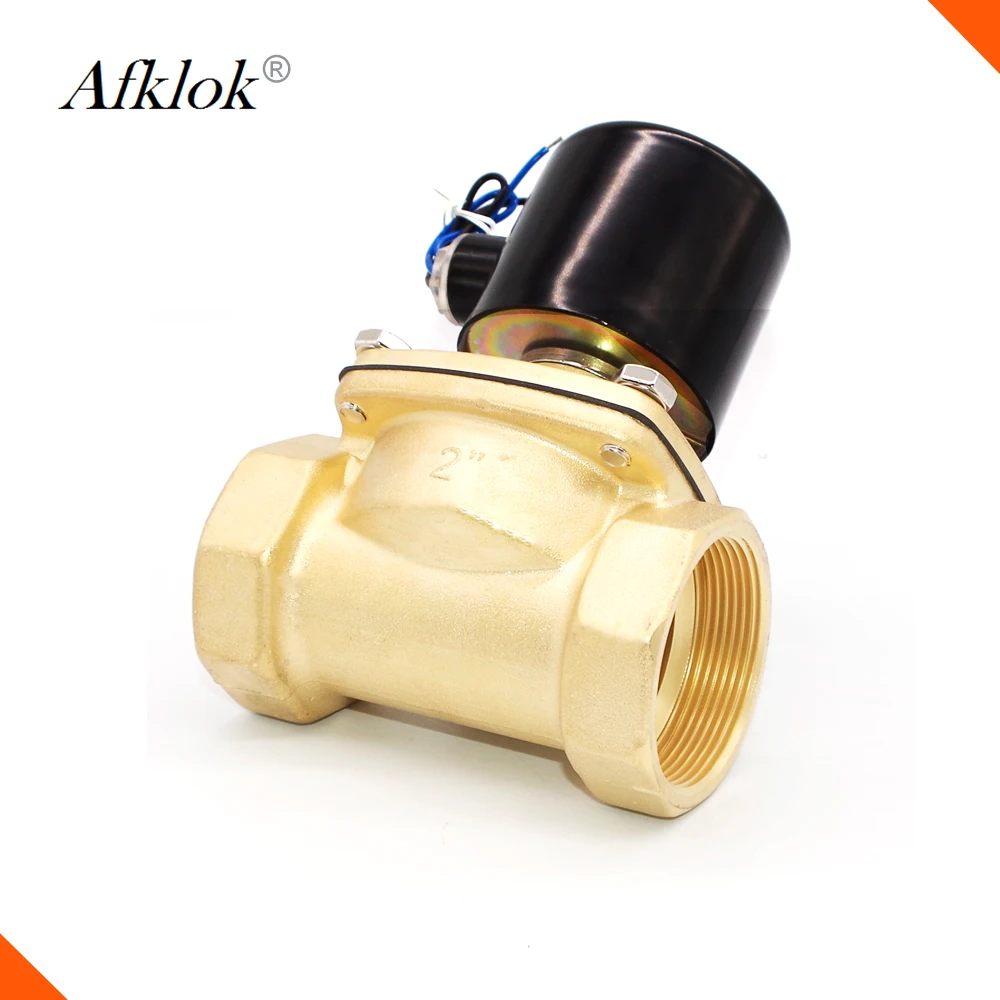 

2inch 12v Water Solenoid Valve DN50 2W-500-50 NPT G Brass Normally Closed High Temperature NBR -5-80 Degree