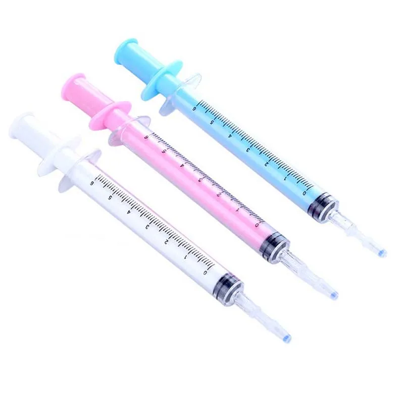 

4 Pcs/set Creative Stationery Simulation Syringe Modeling Promotions Gel Pen Students Toy Needle Gel Pen Creative Personality