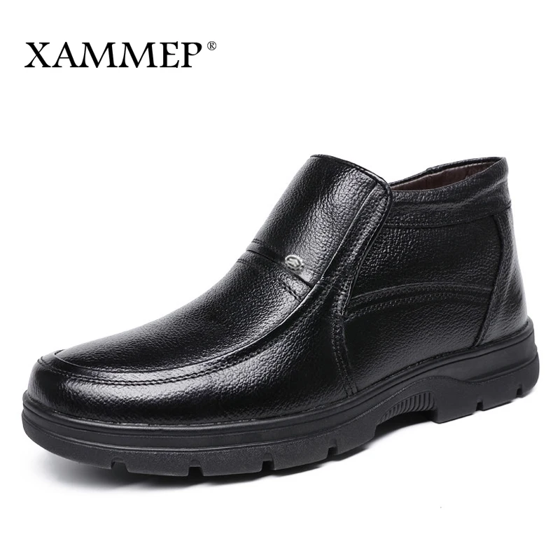 

Men Shoes Winter Boots Brand Men Flats Winter Shoes Casual Shoes Ankle Boots Warm Plush PU Plus Big Size High Quality Xammep