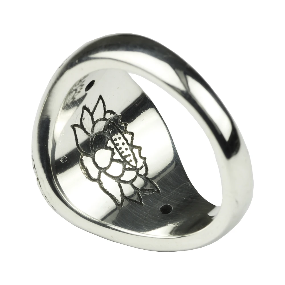 Comprar Auténtica Plata de Ley 925 Joyería de La Vendimia de Buda Seis Palabras Mantra Anillos Para Mujeres Y Hombres Bijouterie Fina