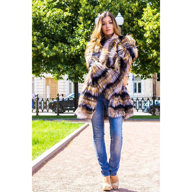 TOPFUR 2018 Fashion Natural Fox Fur Coat Women Winter Fur Jacket Natural Gold & Silver Fox stripe Fur Outwear Autumn Real Fur TOPFUR 2018 Fashion Natural Fox Fur Coat Women Winter Fur Jacket Natural Gold & Silver Fox stripe Fur Outwear Autumn Real Fur