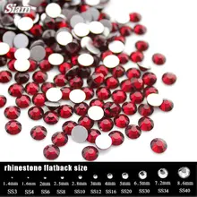 Siam redondo volta plana strass cristal vidro 3d decorações não quente-fix strass strass prego glitter