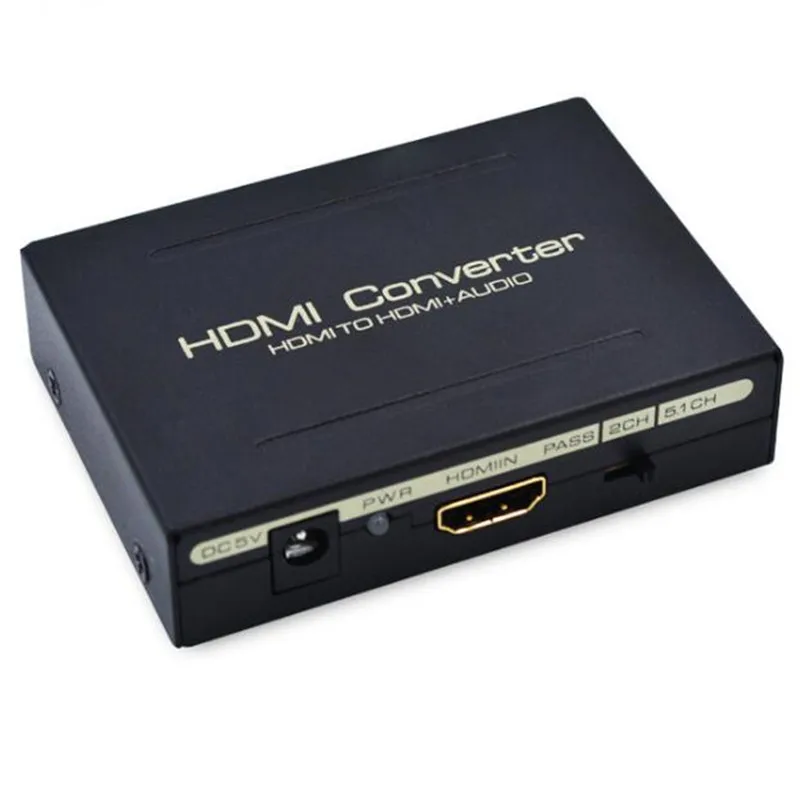  V1.4 HDMI to HDMI Converter Extractor Splitter SPDIF R/L+Video Audio outHDCP Remover US & EU Plug A