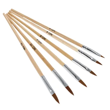 

6Pcs/set Nail Brush Set Professional Sable Hair Gel Polish Nail Art Painting Brush Design Pen Kit DIY Manicure Nail Art Tools