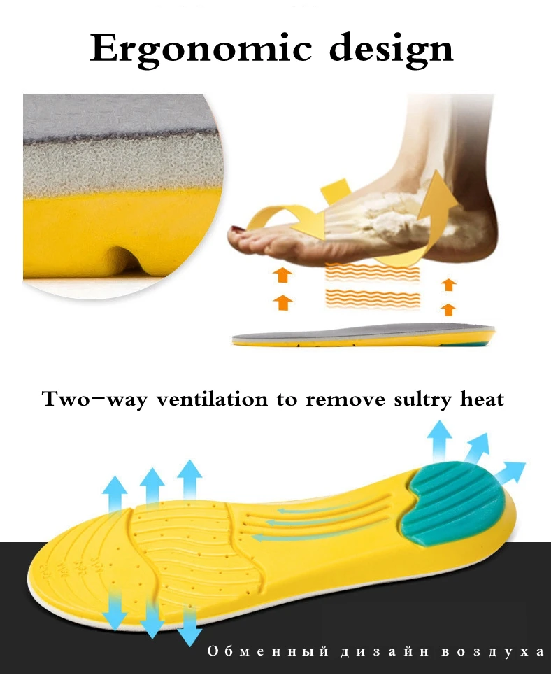 Спортивные стельки из пены с эффектом памяти впитывающие пот подушечки Беговая спортивная обувь Дышащие стельки для ухода за ногами для мужчин и женщин HD1