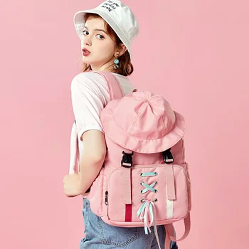 

Preppy Style Cap Nylon Backpack Women Waterproof Ladies Travel Backpacks School Bag for Teenage Girls Women Backpack School Bag
