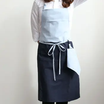 

Full Length Cotton Linen Apron Barista Cafe Bistro Salon Uniform Waiter Waitress Painter Baker Florist Gardener Workwear B46