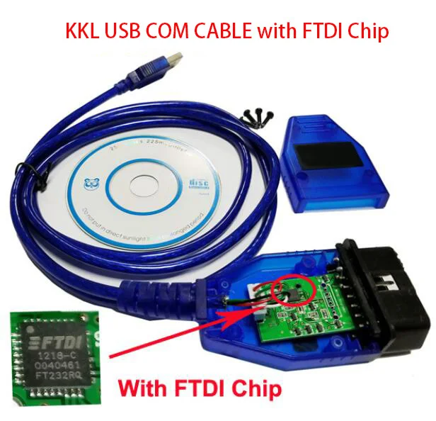 OBDII VAG USB кабель с FTDI232 чип Vag USB OBD2 сканирующий Интерфейс инструмент для автомобиля Fiat Аксессуары - Цвет: Best with FTDI Chip