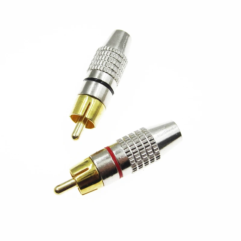 

2pcs RCA Plug Audio Video Locking Cable Connector Gold Plated