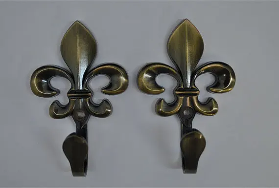 Gold Fleur De Lis Hook Decorative Hooks Wall Metal Coat Gold Fleur De Lis Hook Decorative Hooks Wall Metal Coat Hangers Hanger Silver