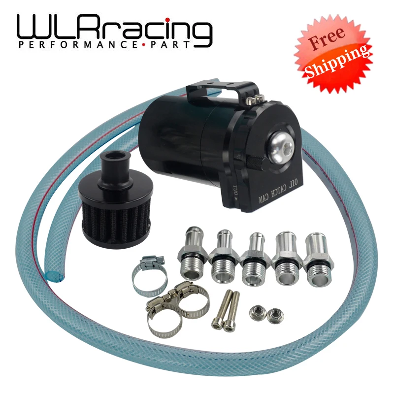 

WLR RACING - FREE SHIPPING NEW ARRIVED Baffled Aluminum Universal Oil Tank With Filter / Oil Catch Can Reservoir Tank WLR-TK64