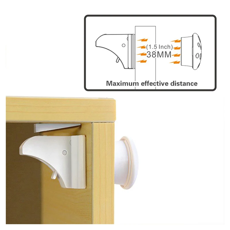 Magnetic Baby Child Cupboard Safety Locks Childproof Magnetic Cabinet Drawer Locks, Magnetic Locking System with 8Locks +2Key