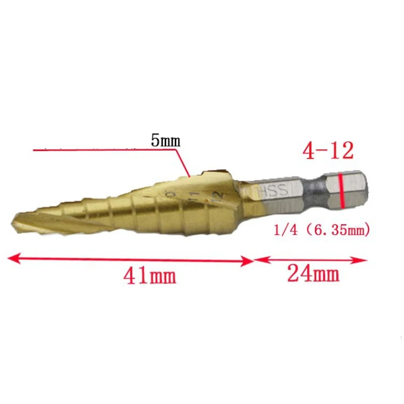 3 шт 4-12/20/32mm высокопрочная сталь, спиральное Рифленое центр сверла биты из твердого карбида аксессуары для мини-дрели Титан шаг конуса