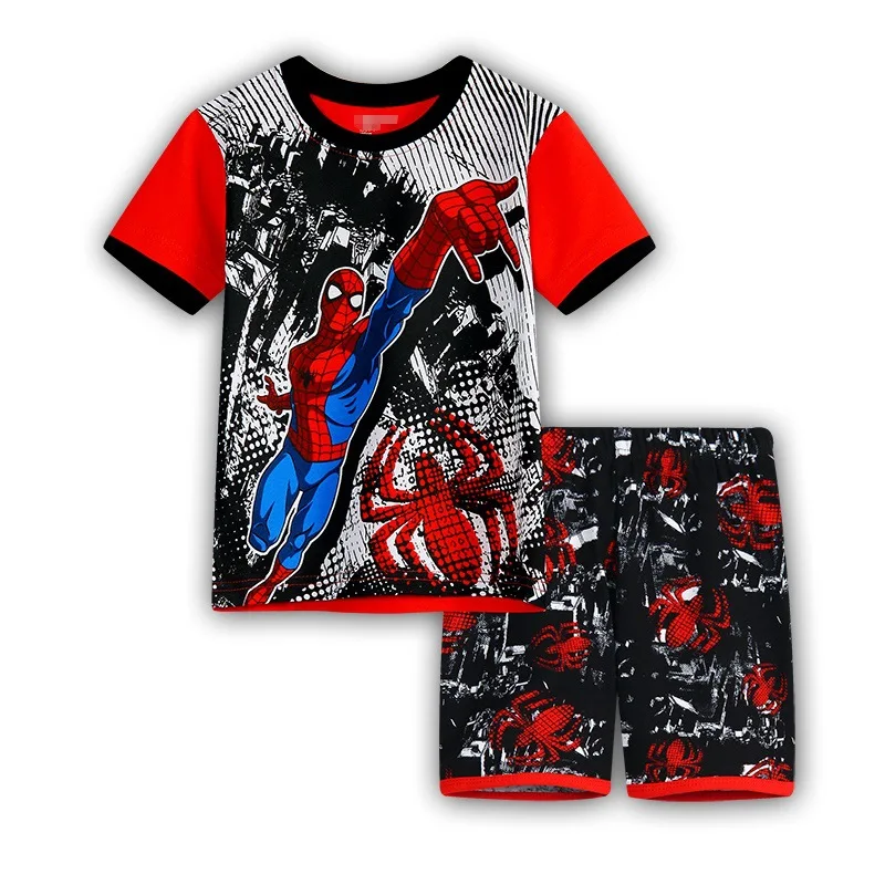 Детские пижамы; Комплект для мальчиков и девочек; детская футболка+ короткие штаны; Модная хлопковая детская одежда с героями мультфильмов; пижамные комплекты для сна - Цвет: style 5