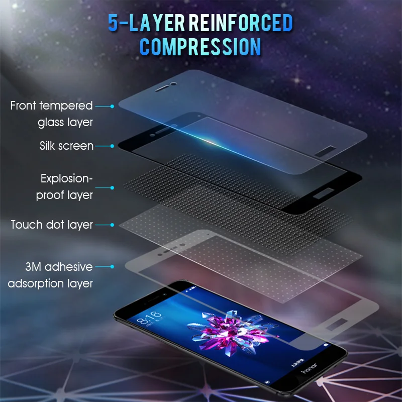 Защитное стекло для Huawei Honor 8X закаленное 9H 3D полное покрытие Защитная пленка 8S 8C 8A