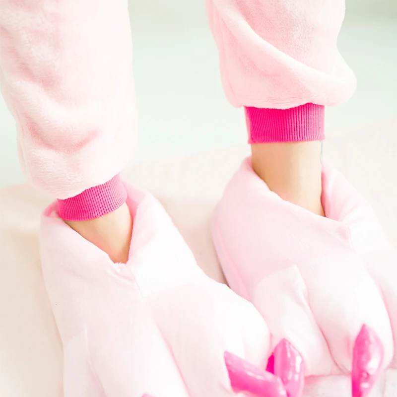Тапочки с единорогом мультяшная коготь животного кигуруми Пижама-ползунки обувь для детей и взрослых Kawaii Забавный Повседневный стиль косплей реквизит праздничная одежда