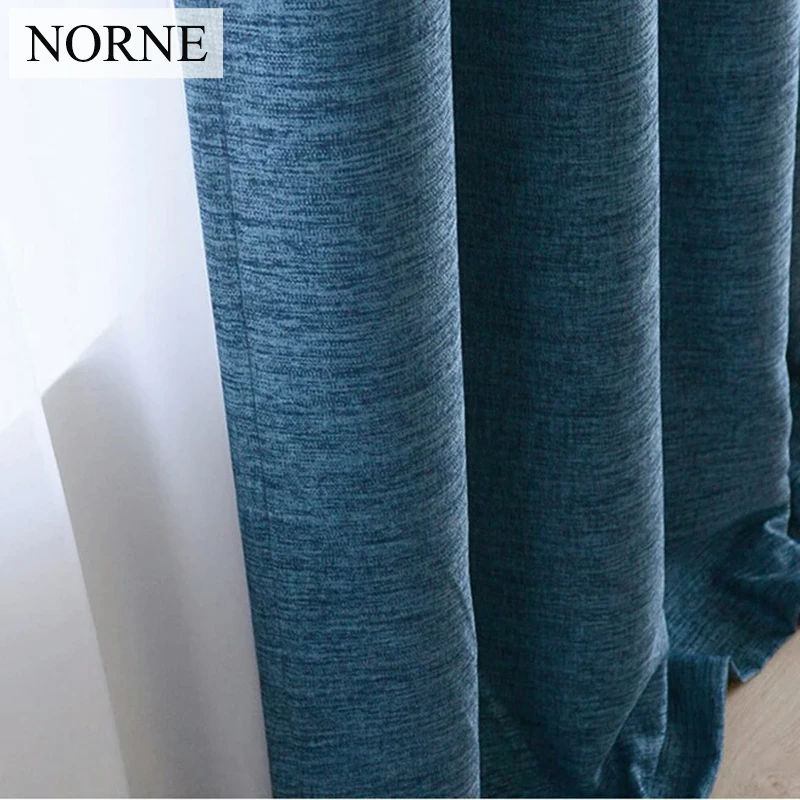 Однотонные затемняющие шторы NORNE из искусственного льна 75% 85% в современном стиле