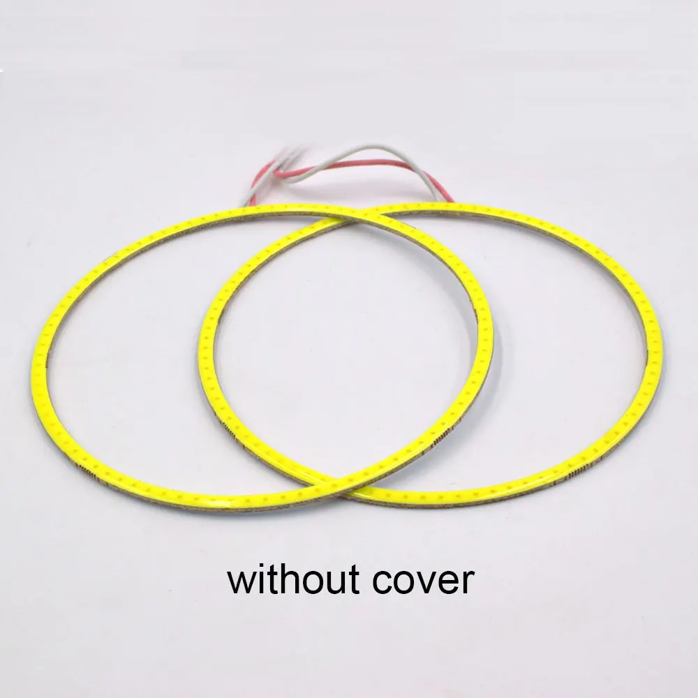 DC12V 60 мм 70 мм 80 мм 90 мм 100 мм 110 мм 120 мм круглый COB светодиодный светильник Angel Eye украшение головы автомобиля дневные ходовые огни авто DRL лампы - Цвет: no cover