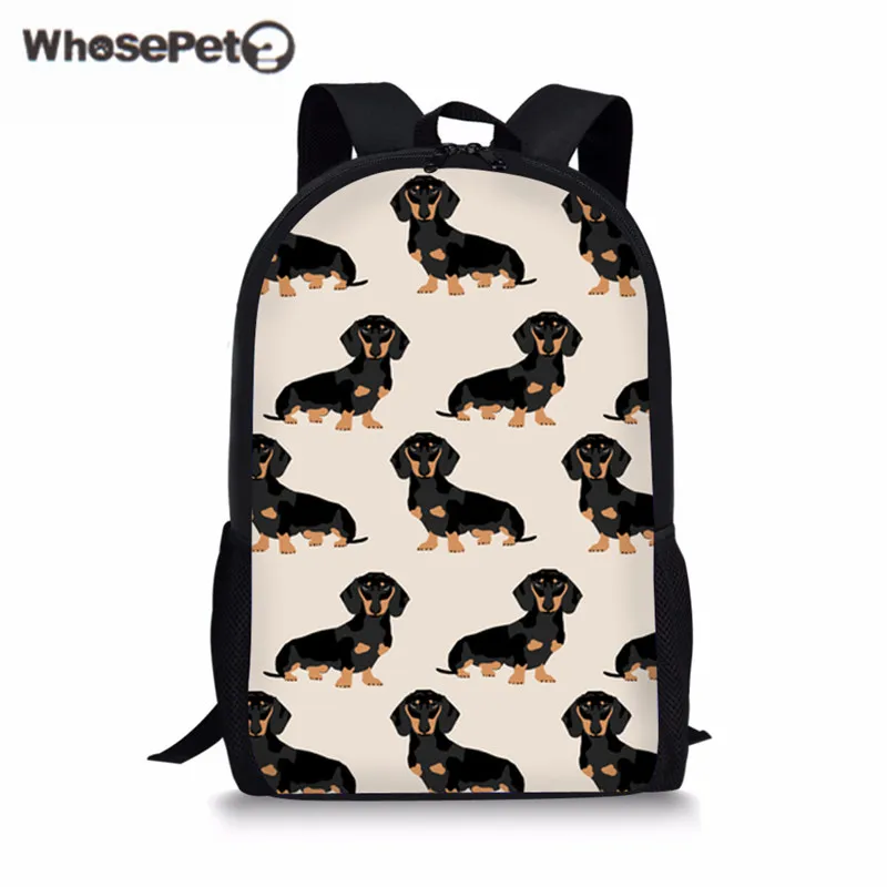 

WHOSEPET Cute Dog Children Kids School Bags Dachshund School Book Bag for Girls Boys Teenager Schoolbag Casual Mochila Infantil