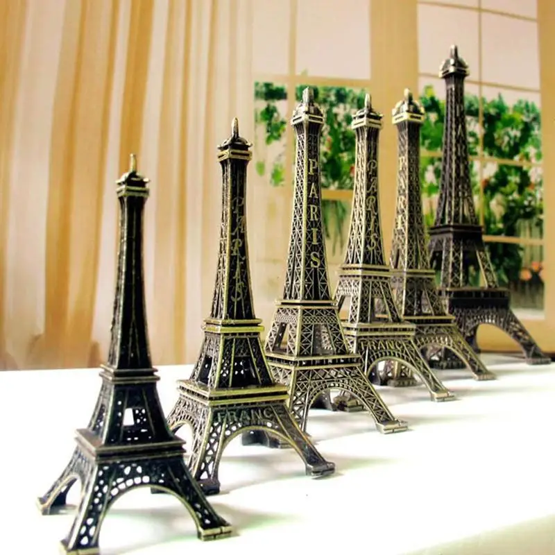 

Creative Paris Eiffel Tower Figurine Statue Vintage Alloy Model Metal Crafts Bronze Decor Home Decoration Accessories