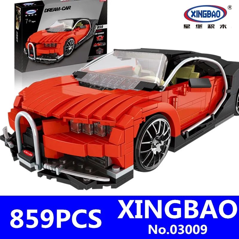 

XingBao 03009 Creative MOC Technic Series Block 859Pcs The Gallon Supercar Set Educational Building Blocks Bricks Toys Model