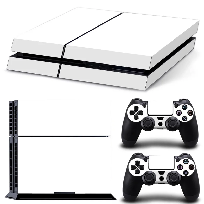 

Pure White PS4 Skin PS4 Sticker For Playstation 4 + 2Pcs Controller Skins Console Stickers Protective Cover