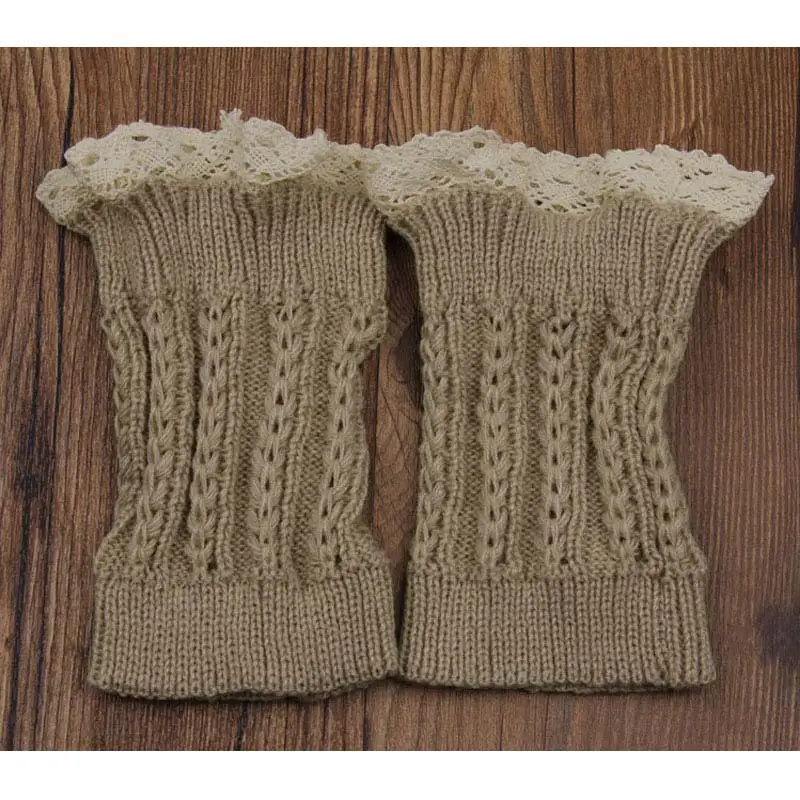 Damen Fashion Strick Lace Legwarmers Bootcuffs Toppers Boot Socks