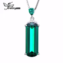 Jewelrypalace fancy cut 4.4ct verde creado nano ruso esmeralda colgante plata 925 joyería fina no incluye la cadena